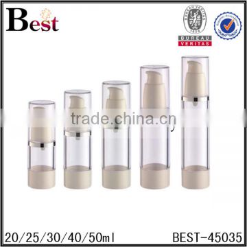 alibaba china high quality promotion cosmetic lotion serum clear 20ml 30ml 50ml airless pump bottle with pp pump cost price