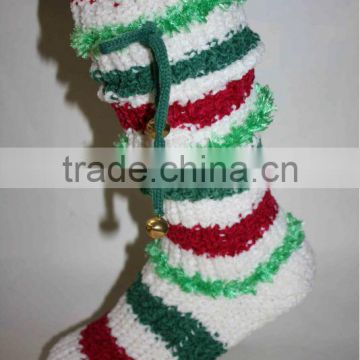 striped fluffy warm rattle slipper socks