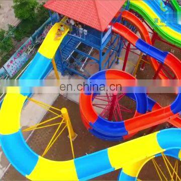 Aqua Amusement Park Rainbow and Curved Combined Water Slides
