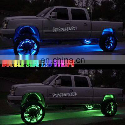 New Double Sides LEDs Wheel Ring Light 15.5 inch Car Truck RGB Control Multicolor