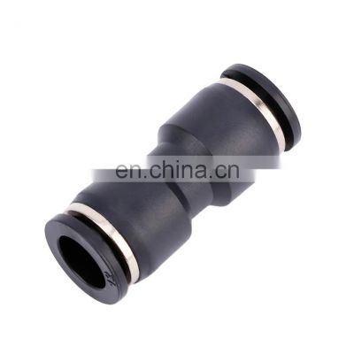 PU Series Union Straight One Touch Black 4/6/8/10/12/16MM PU Penumatic Tube Fittings Quick Push Connector