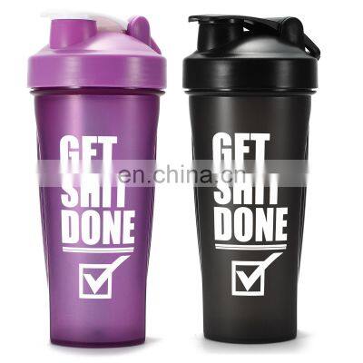 2021 ready to ship 600ml Fitness bpa free plastic spice custom logo gym protien shaker bottles