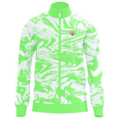 White and Green Custom Sublimation Jacket with Green Zipper of 2022