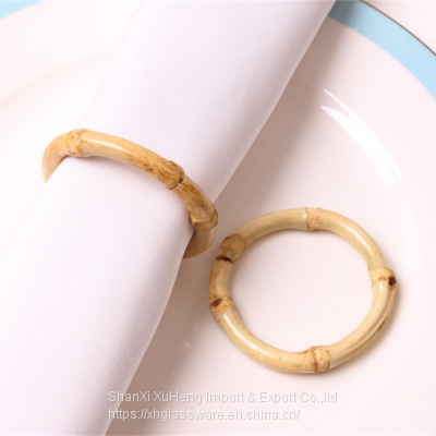 Creative Bamboo Handmade Napkin Rings For Wedding Festivals Table Decoration