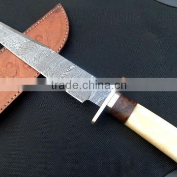 udk h288" custom made Damascus hunting knife / Bowie knife with beautiful Camel bone handle