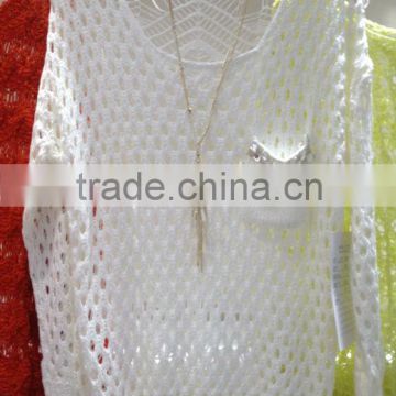 New arrival round neck crochet sari blouse stitching, woman blouse 2015, blouse ladies wholesale China