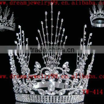 top design fashion large crystal crown