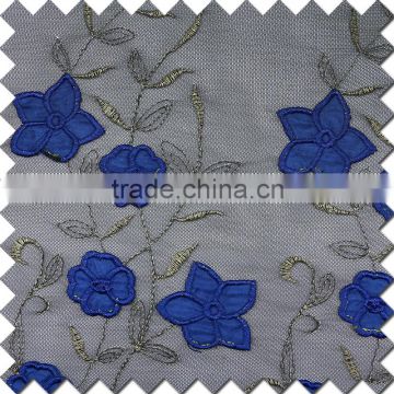 100POLYESTER EMBROIDED MESH FABRIC OF EMBROIDERY FOR DRESSES CLOTH