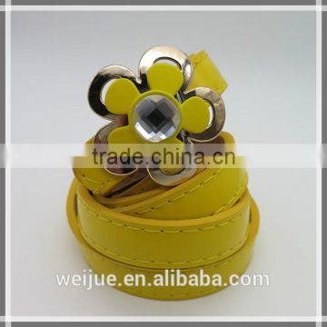 Fashion skinny belt with flower and glass for women