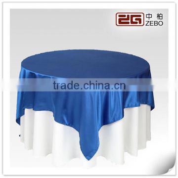 Round Shape Navy Satin Table Cloth for Home or Restaurant Used