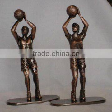 Metal Bronze Basketball Player