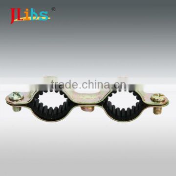 Double pipe clamps M6 withinner rubber