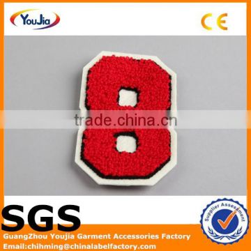 Classic style embroidery number badges for cloth accessories