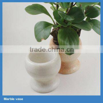 outdoor cheap handmade white marble plant/flower pots