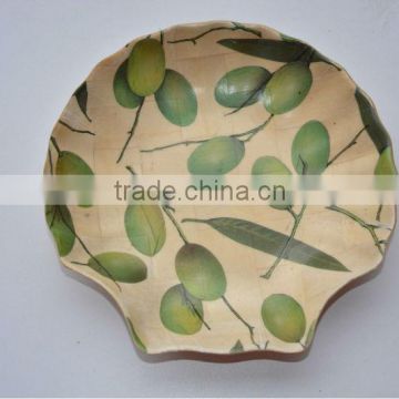 Bamboo and Wood Shell Shape Serving Plate