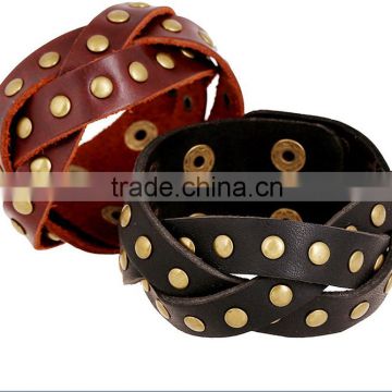 2015 hot sale unisex leather bracelets for men and women