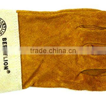 High quality full palm short welding cow leather gloves for sale