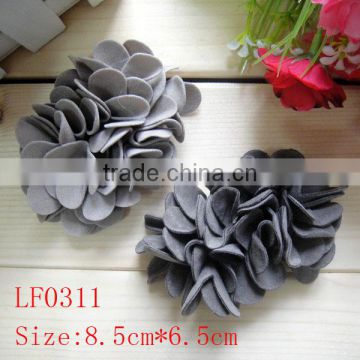 New fashion manufacture leather flower for hair accessory