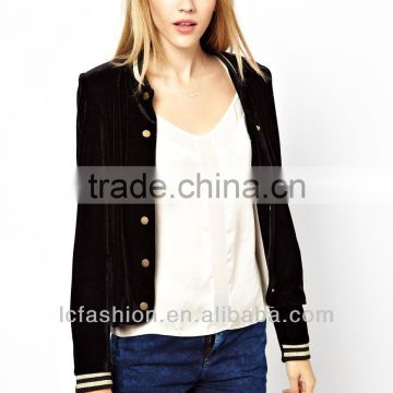 2014 Top Quality Ladies Velvet Jacket Full-Length Design