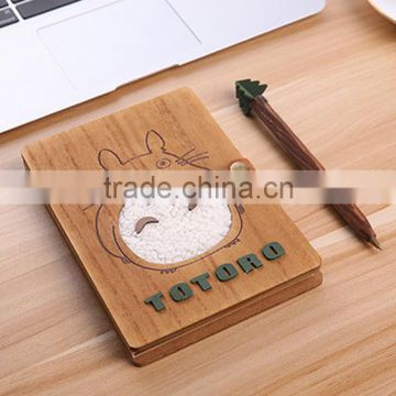 For Student Gift My Neighbor Totoro Cute Cartoon Wooden Cover Anime Notebook