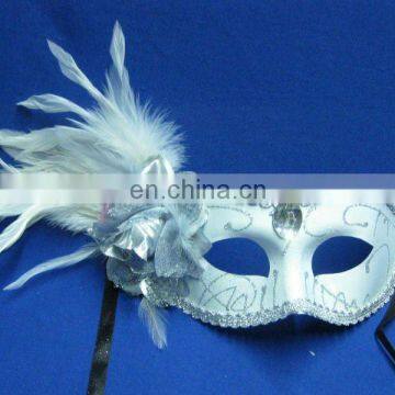 CG-PM020 Queen mask white feather party mask