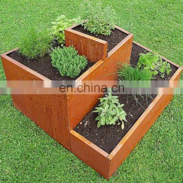 Funny Landscape Design Corten Steel Rustic Garden Pot