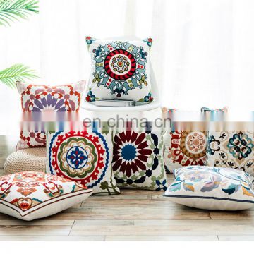 European Ethnic Decorative Hand made Embroidery Design Throw Flowers Pillow Cushion Cover