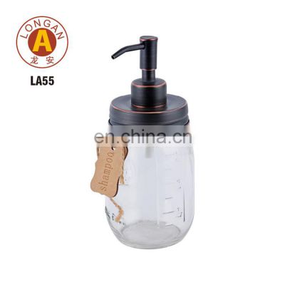 High quality mason unique matte white glass jars liquid soap dispenser pump soap dispenser pump tops for mason jar metal lid