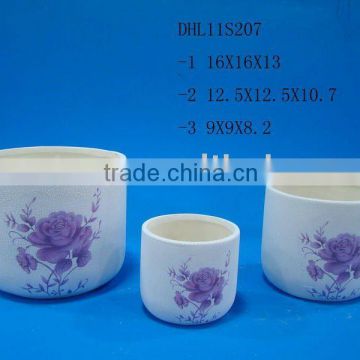 Ceramic crackleware flower pot