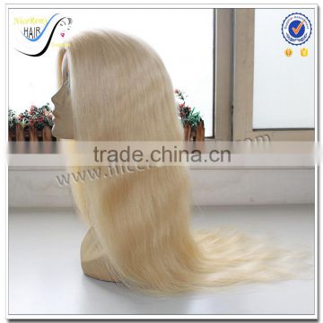 Wholesale top quality 100% virgin human long hair blonde hair wigs