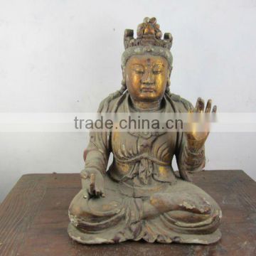 chinese antique natural wooden buddha