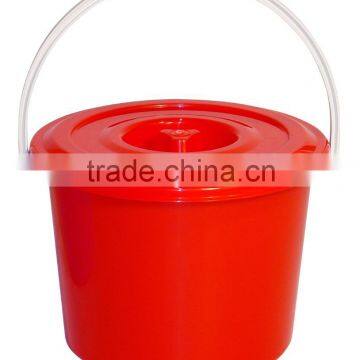 Light weight plastic round water bucket with carry handle
