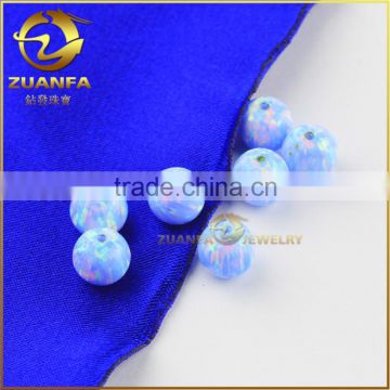 hot selling stock blue ball shape 9mm drilled hole opal gemstone loose