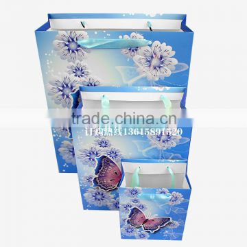 Beautiful butterfly printing luxury printed paper bag, gift bag, craft bag