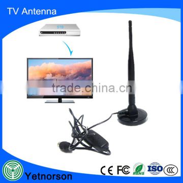 Active indoor DVB-T active digital TV antenna 170-230/470-862mhz antenna with LED booster