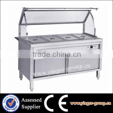 YGDM47 Stainless Steel With Glass Top Buffet Food Warmer