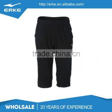 ERKE summer wholesale athletic polyester mens sports capris shorts black