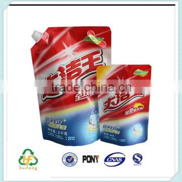 Stand up plastic bag for laundry detergent
