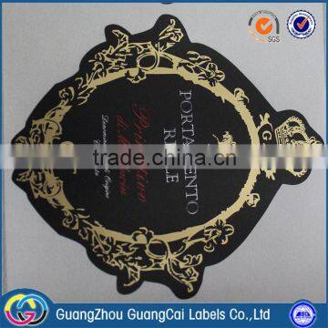 Guangzhou manufacture custom logo paper material red wine sticker self adhesive labels stickers