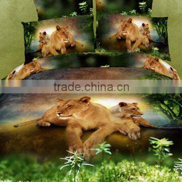 hot selling 3D new animal bedding set,4pcs 100%cotton reactive twill wholesale