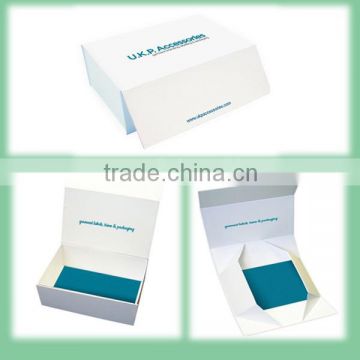 rigid cardboard collapsible custom white gift box manufacturer