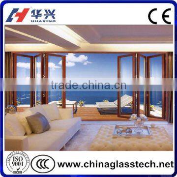 Powder coated doublle glass PVC folding glass windows and doors