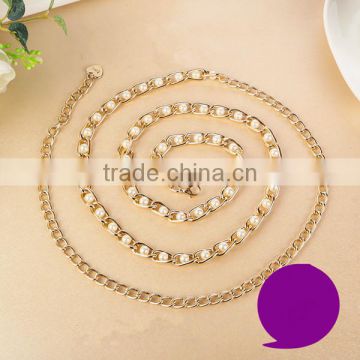 Factory Wholesales Cheap Women Waist Chain, Golden Fashion Waist Chain Belt for Women Dress
