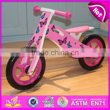 Children favorites wooden balance bike,Lovely butterfly wooden bike for children,wooden children wooden bike W16C125