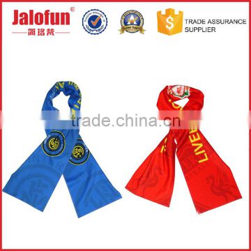 Cheap factory price custom 100% acrylic jacquard soccer style scarf