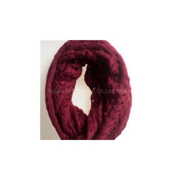 Latest design Acrylic solid color lady pointell knitted scarf manufacturers