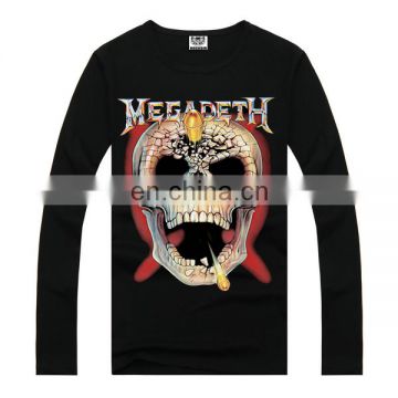 Megadeth men long sleeve t-shirts,100% cotton t-shirt