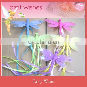 Artificial silk Dragonfly shaped fairy wand ,dragonfly on stick