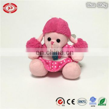 Pink poodle dog cute sitting animal plush toy with sucker