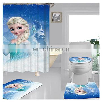 Black white African american woman shower curtain with set